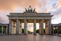 Brandenburg Gate (Brandenburger Tor) at sunset, Berlin, Germany Royalty Free Stock Photo