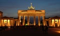 Brandenburg Gate with cyclists at night