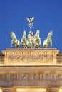 Brandenburg gate detail at night, Berlin Royalty Free Stock Photo