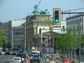 Brandenburg Gate and EbertstraÃÅ¸e in Berlin in Germany Royalty Free Stock Photo