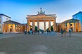 Brandenburg gate at evening, Berlin, Germany. Royalty Free Stock Photo