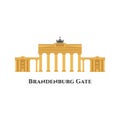 The Brandenburg Gate icon Berlin building travel isolated on white background. One of the best-known landmarks of Germany is a ` Royalty Free Stock Photo