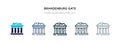 Brandenburg gate icon in different style vector illustration. two colored and black brandenburg gate vector icons designed in