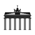 Brandenburg gate icon in simple style