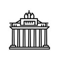 Brandenburg Gate icon vector isolated on white background, Brandenburg Gate sign , line or linear sign, element design in outline