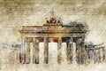 Brandenburg gate in modern and abstract vintage look Royalty Free Stock Photo