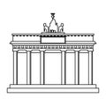 Brandenburg Gate monument in black and white