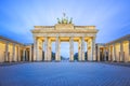 The Brandenburg Gate monument at night in Berlin city, Germany Royalty Free Stock Photo