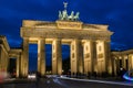 Brandenburg gate at night Royalty Free Stock Photo