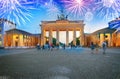 Brandenburg gate at night, Berlin Royalty Free Stock Photo