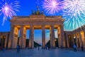 Brandenburg gate at night, Berlin Royalty Free Stock Photo