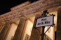 Brandenburg gate at night in Berlin, Germany Royalty Free Stock Photo