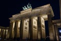 Brandenburg gate at night side view