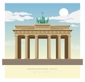 The Brandenburg Gate - Pariser Platz , Berlin, Germany - Stock Illustration