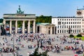 Brandenburg Gate and Pariser Platz, Crowds in front of Brandenburger Tor, Berlin, Germany