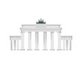 Brandenburg Gate pixel art. Berlin landmark 8 bit. Germany showplace Pixelate 16bit. Old game computer graphics style