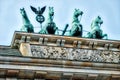 Brandenburg Gate Quadriga in Berlin, Germany Royalty Free Stock Photo