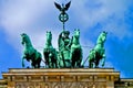 Brandenburg Gate scene in berlin city, germany Royalty Free Stock Photo