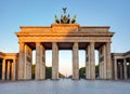 Brandenburg Gate during the sunrise in Berlin, Germany Royalty Free Stock Photo