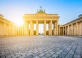 Brandenburg Gate at sunrise, Berlin, Germany Royalty Free Stock Photo