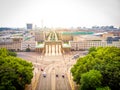 Brandenburg gate after the sunrise in summer, Berlin