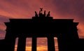 Brandenburg gate at sunset