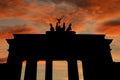 Brandenburg gate at sunset