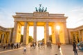 Brandenburg Gate at sunset, Berlin, Germany Royalty Free Stock Photo