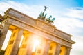 Brandenburg Gate at sunset, Berlin, Germany