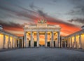Brandenburg Gate at sunset, Berlin, Germany Royalty Free Stock Photo