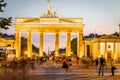 Brandenburg gate after the sunset in summer, Berlin Royalty Free Stock Photo