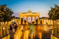 Brandenburg gate after the sunset in summer, Berlin Royalty Free Stock Photo
