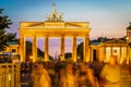 Brandenburg gate after the sunset in summer, Berlin Royalty Free Stock Photo