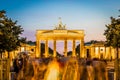 Brandenburg gate after the sunset in summer, Berlin Royalty Free Stock Photo