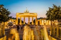 Brandenburg gate after the sunset in summer, Berlin Royalty Free Stock Photo