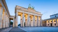 Brandenburg Gate in twilight at dawn, Berlin, Germany