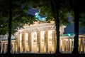 Brandenburg gate at twilight in summer, Berlin Royalty Free Stock Photo