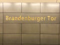 Brandenburger Tor subway station Royalty Free Stock Photo