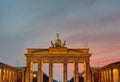 The Brandenburger Tor after sunset Royalty Free Stock Photo