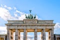 Branderburger gate with beautiful clouds on background. Berlin, Germany Royalty Free Stock Photo