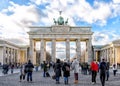 Branderburger gate with beautiful clouds on background. Berlin, Germany Royalty Free Stock Photo