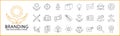 Branding Icon Set In Line Style. Royalty Free Stock Photo