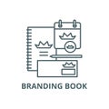 Branding book line icon, vector. Branding book outline sign, concept symbol, flat illustration Royalty Free Stock Photo