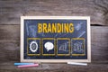 Branding concept. Chalk board Background Royalty Free Stock Photo