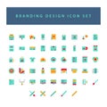 The branding and design icon set with colorful modern Flat style design Royalty Free Stock Photo