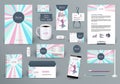 Branding design kit for beauty salon, woman fashion wear house or cosmetics shop