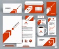Branding design kit with red arrow on white backdrop Royalty Free Stock Photo