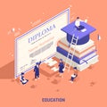 Branding Education Promotion Isometric Composition