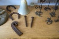 Branding Irons for Cattle and Horseshoes on Display Royalty Free Stock Photo