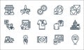 Branding line icons. linear set. quality vector line set such as location, campaign, analysis, innovation, jigsaw, personality,